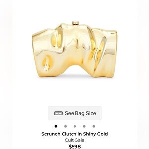Cult Gaia Metallic Gold Scrunch Clutch